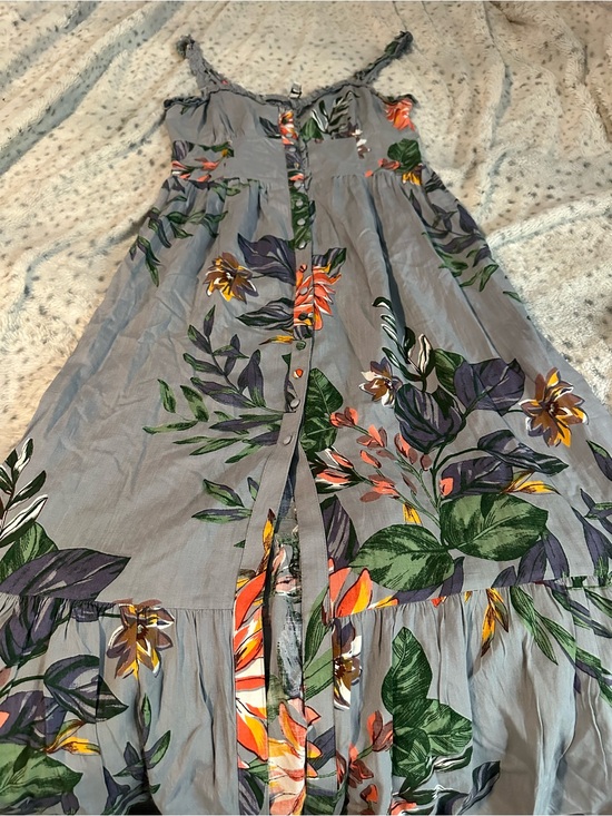 Patrons of Peace Dresses & Skirts - Patrons of Peace Gray Maxi Dress with Multicolor Floral Print